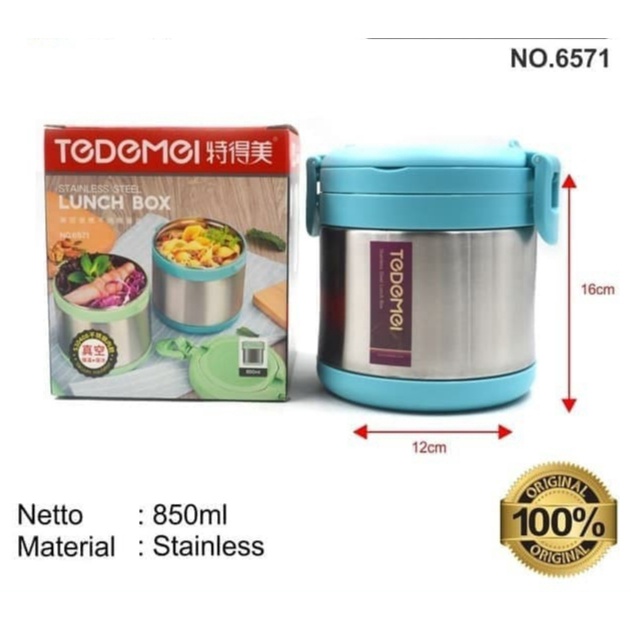 SALE Lunch Box Tedemei stainless sup jar bulat kotak makan travel