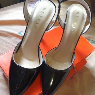 MeyFah heels wanita  hitam black the executive  heels murah 