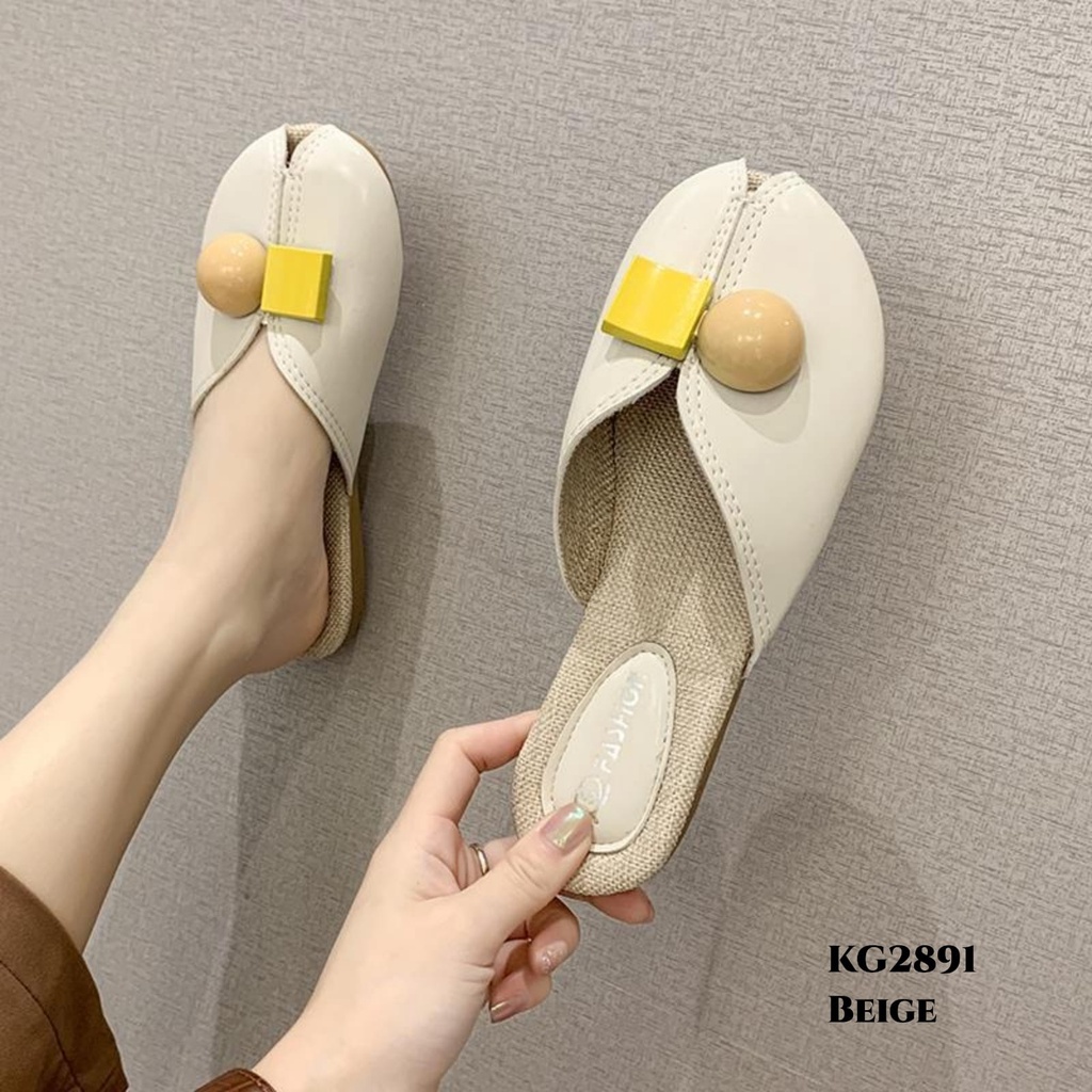 PRF Sandals Loafers Pop Korea Sandal Slop Bahan Canvas Berkualitas Import KG2891