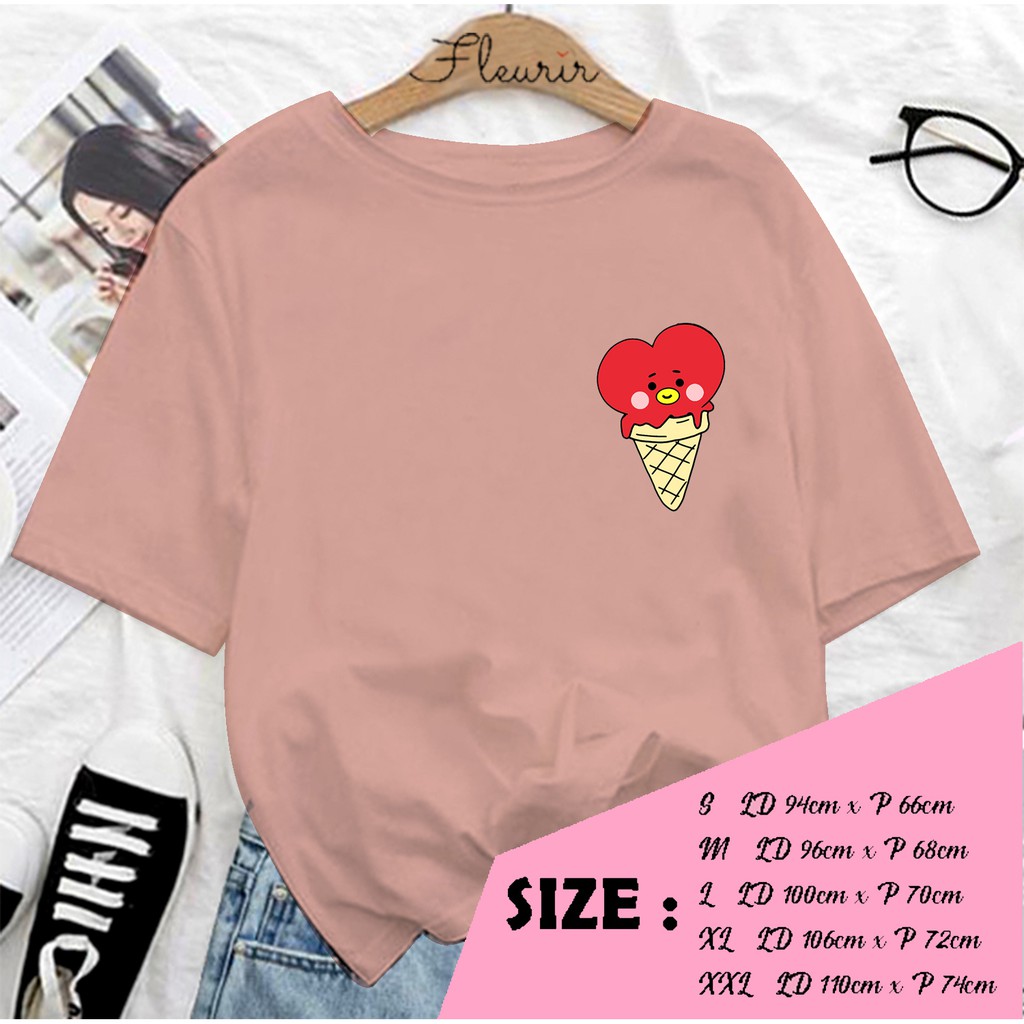 FLEURIR - KAOS TATA ICE CEAM WANITA DEWASA LENGAN PENDEK TEE UNISEX WANITA PRIA