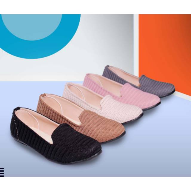  Sepatu  flat wanita  sepatu  rajut  sepatu  kuliah sepatu  slip 