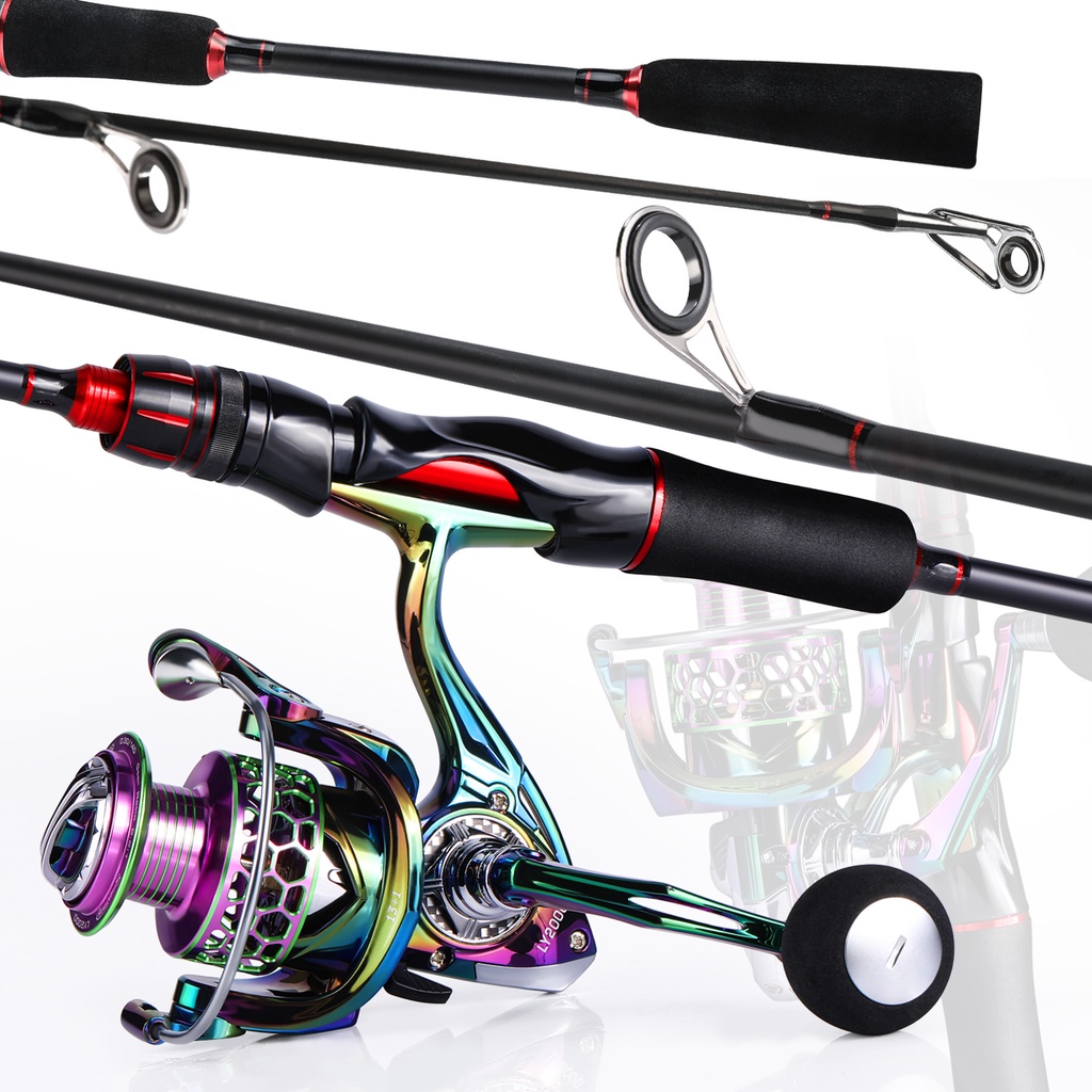 Pancing Set 1.8m 2.1m Joran Pancing And 1000 2000 3000 4000 Reel Pancing Pancing Combo 13+1BB 5.1:1 Gear Ratio Max Drag 12kg Fishing combo