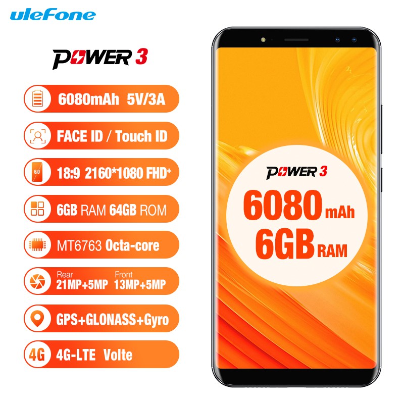 Ulefone Daya 3 4G Ponsel Android 7.1 Smartphone Octa Core 6 GB Dan 64 GB 6.0 Inch HiFi Pengenalan