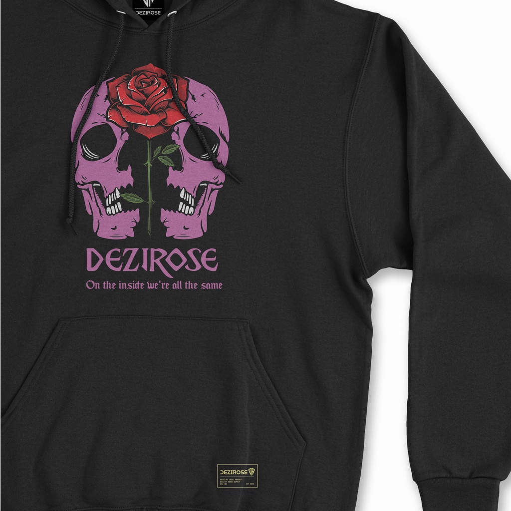 DEZIROSE Hoodie Jumper Rose Skull (Sablon) Size M-XXL ( Pria &amp; Wanita )