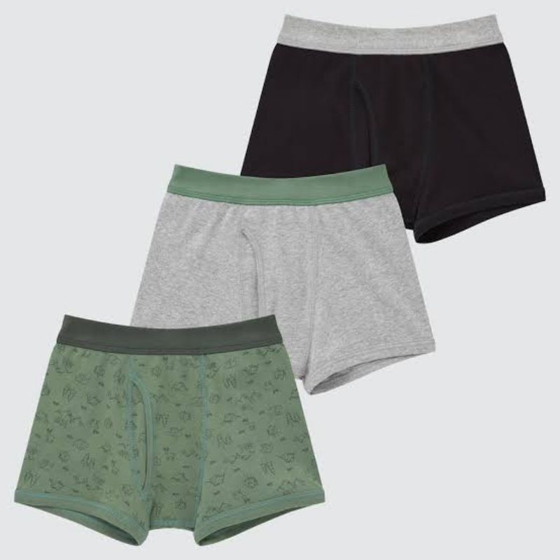 UNIQLO Boxer Brief 3P 'Multi|GreenGreyBlack' - UNIQLO KIDS SALE 2022