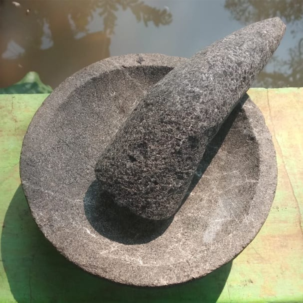  Cobek  Ulekan  Batu Asli Ukuran Diameter 16 cm Shopee 