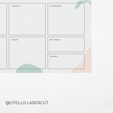 

☛ Tropical - Weekly Planner Akrilik | Wall Planner Dinding Papan Jadwal - 21 x 30 cm, Akrilik Bening