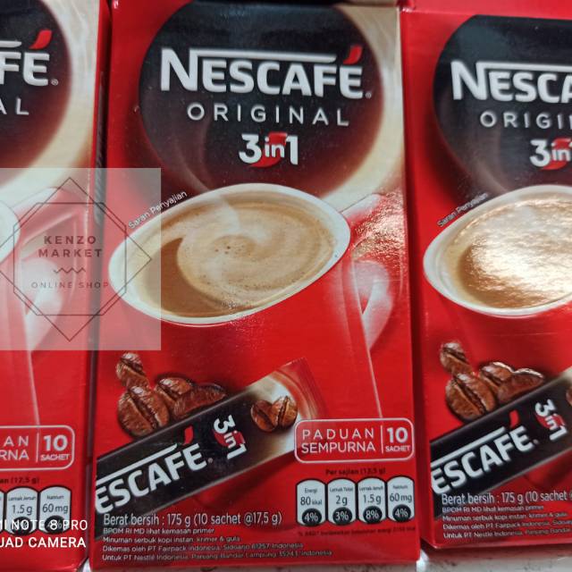 

Nescafe Original 3in1 kemasan Box Isi 10 sachet