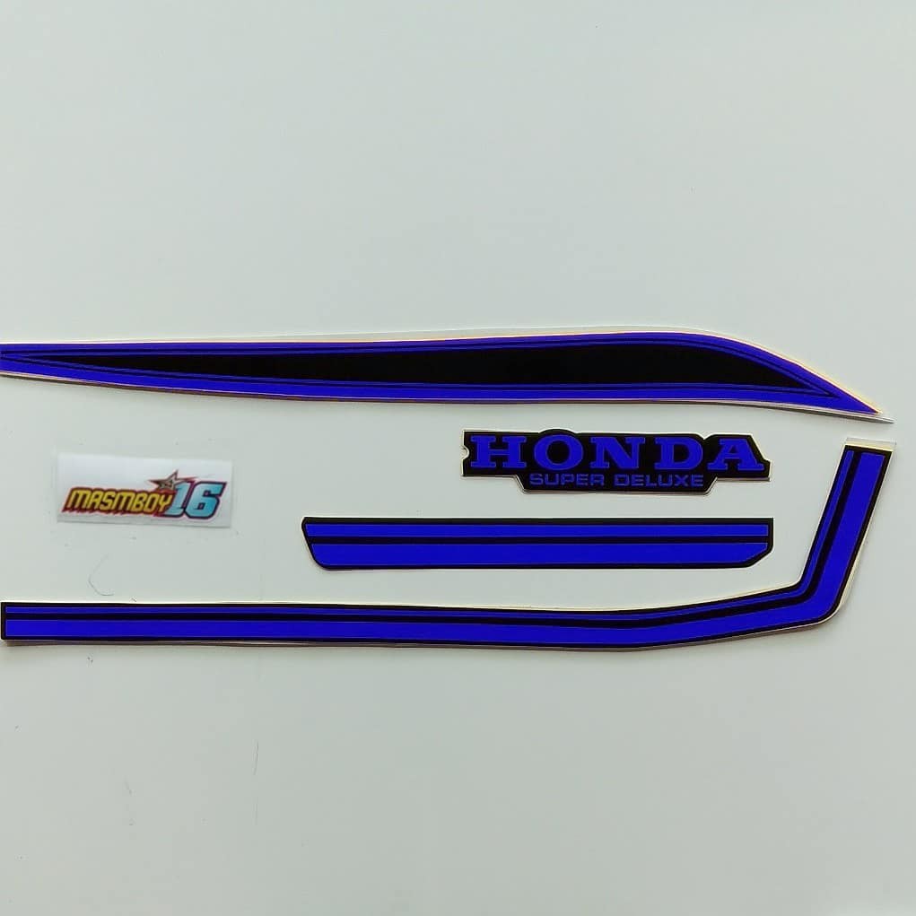 Striping honda GL100 GL125 1979 - 1980 biru hitam