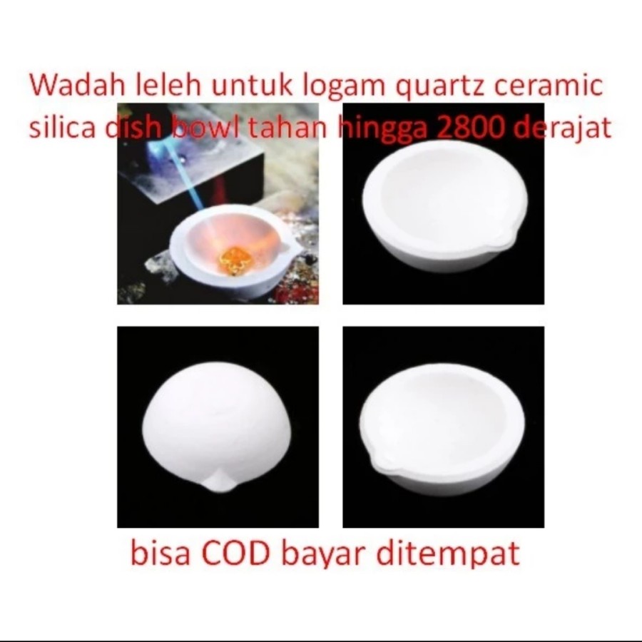 Wadah Leleh Perkakas High Temperature Quartz Silica Pot Melting Bowl