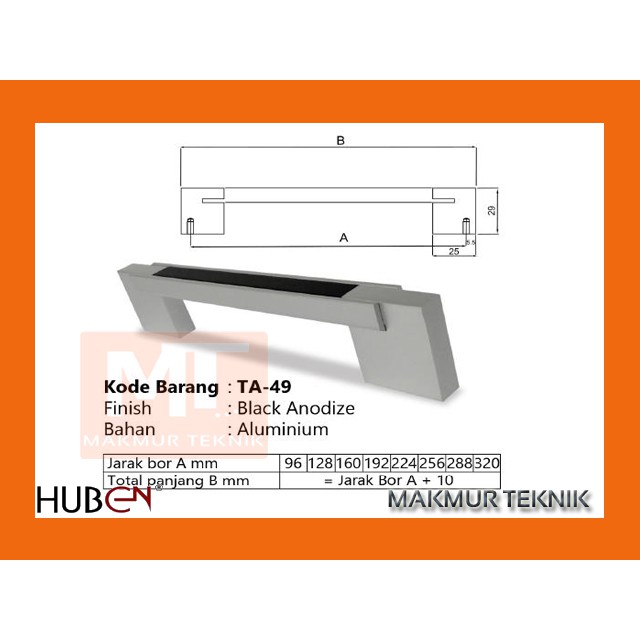 Tarikan laci Tarikan pintu Huben TA 49