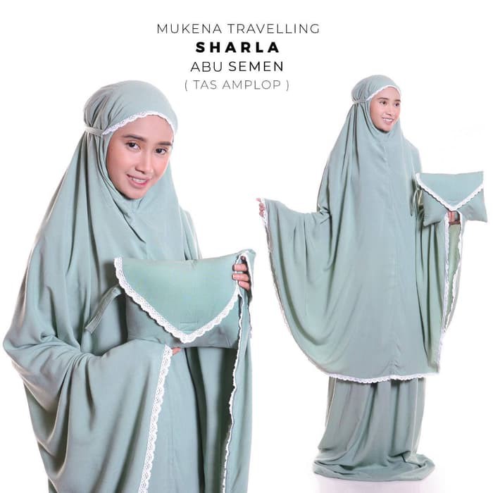 Mukena Polos Renda Dewasa Rayon Traveling Sharla | Mukena Rayon Renda | Mukena Rayon Polos Renda