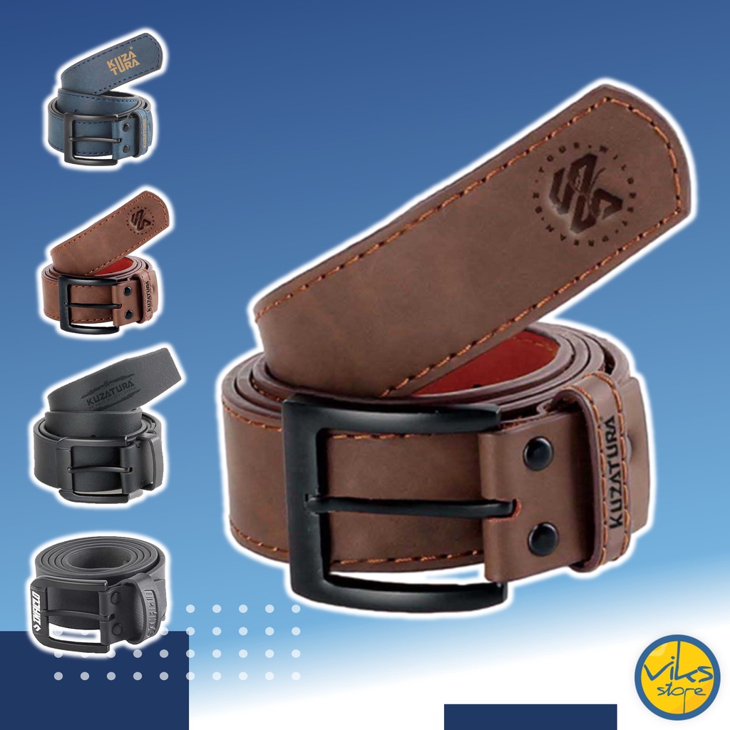 Ikat Pinggang Pria Cowok Sabuk Belt Gesper Kulit Sintesis Kuzatura Casual | Inficlo