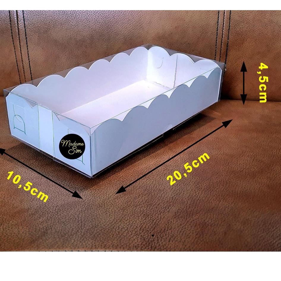 

New - BOX MIKA PUTIH - DUS KUE - KOTAK - KARDUS 20 x 10 x 4,5 CM ISI 10 PCS