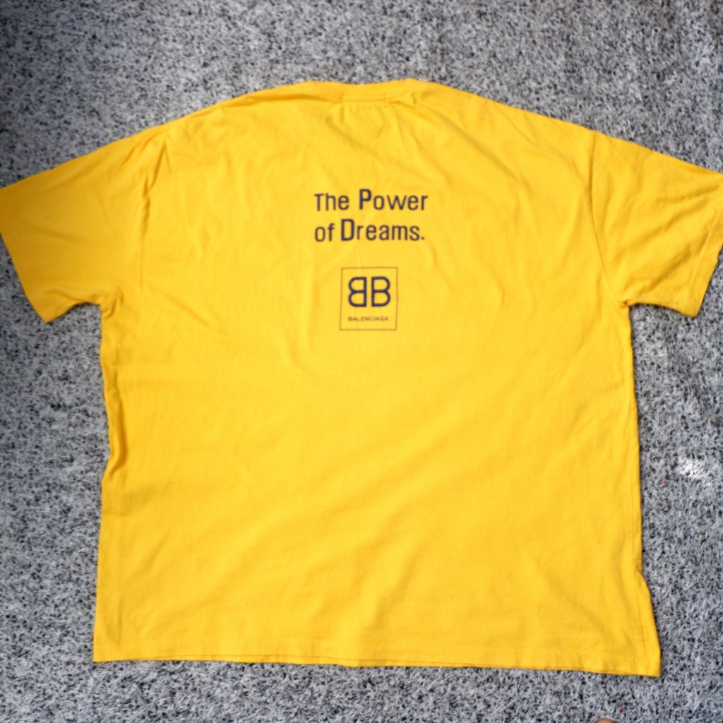 BALENCIAGA original kaos baju kuning oversize The Power Of Dreams preloved