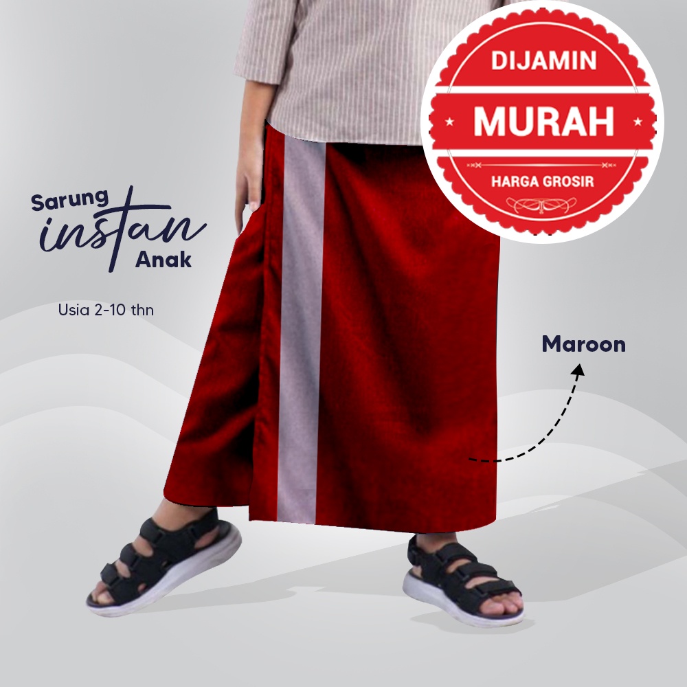 SARUNG INSTAN ANAK LAKI LAKI 2-10 TAHUN MODEL ROK