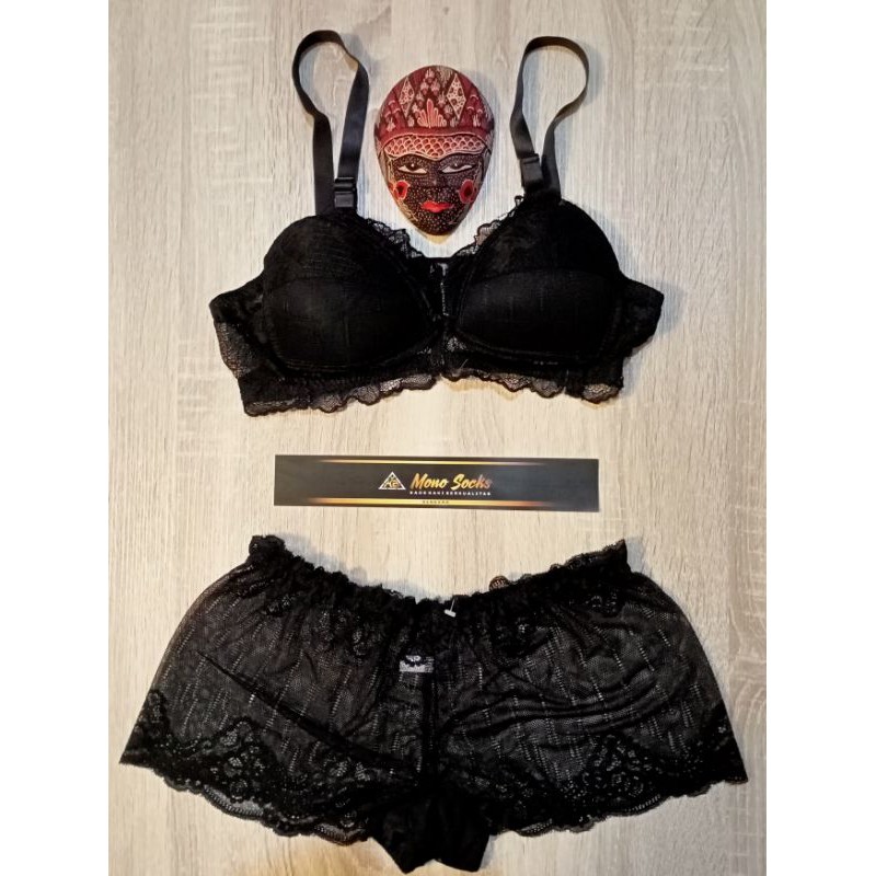 [HITAM JUPE]BRA SET + CD HITAM,LINGERIE,BH SET + CELANA DALAM,BRA SET + CELANA DALAM FULL RENDA,BH B