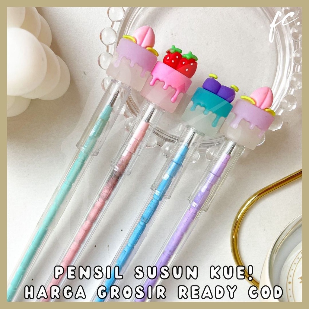 

Pensil Susun Sambung / Pencil Peluru / Pelor Kue Lucu Warna Pastel Lilac Pink Harga Grosir Ready COD