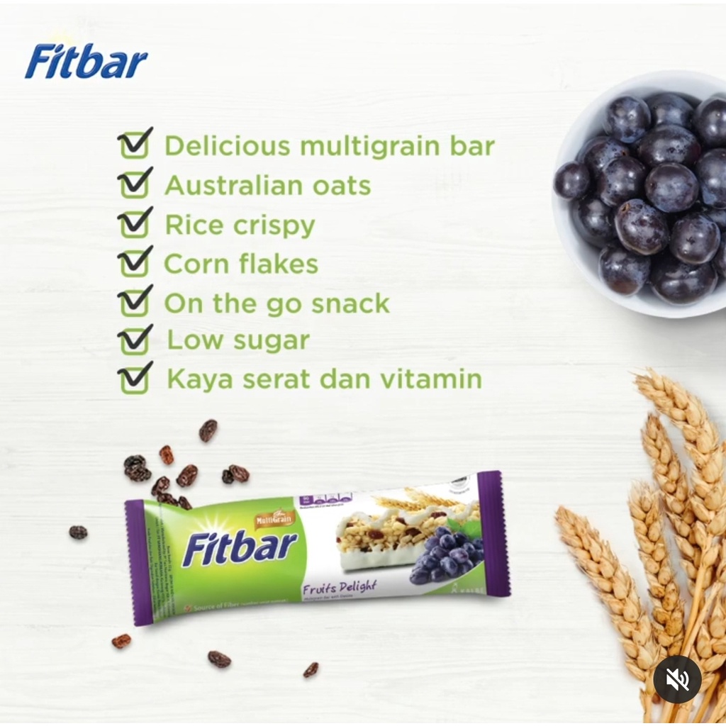 FITBAR Sereal Bar - Choco Tiramisu Fruits Nuts  - Cemilan Sehat Oat Gandum Instan - Snack Diet - Multigrain