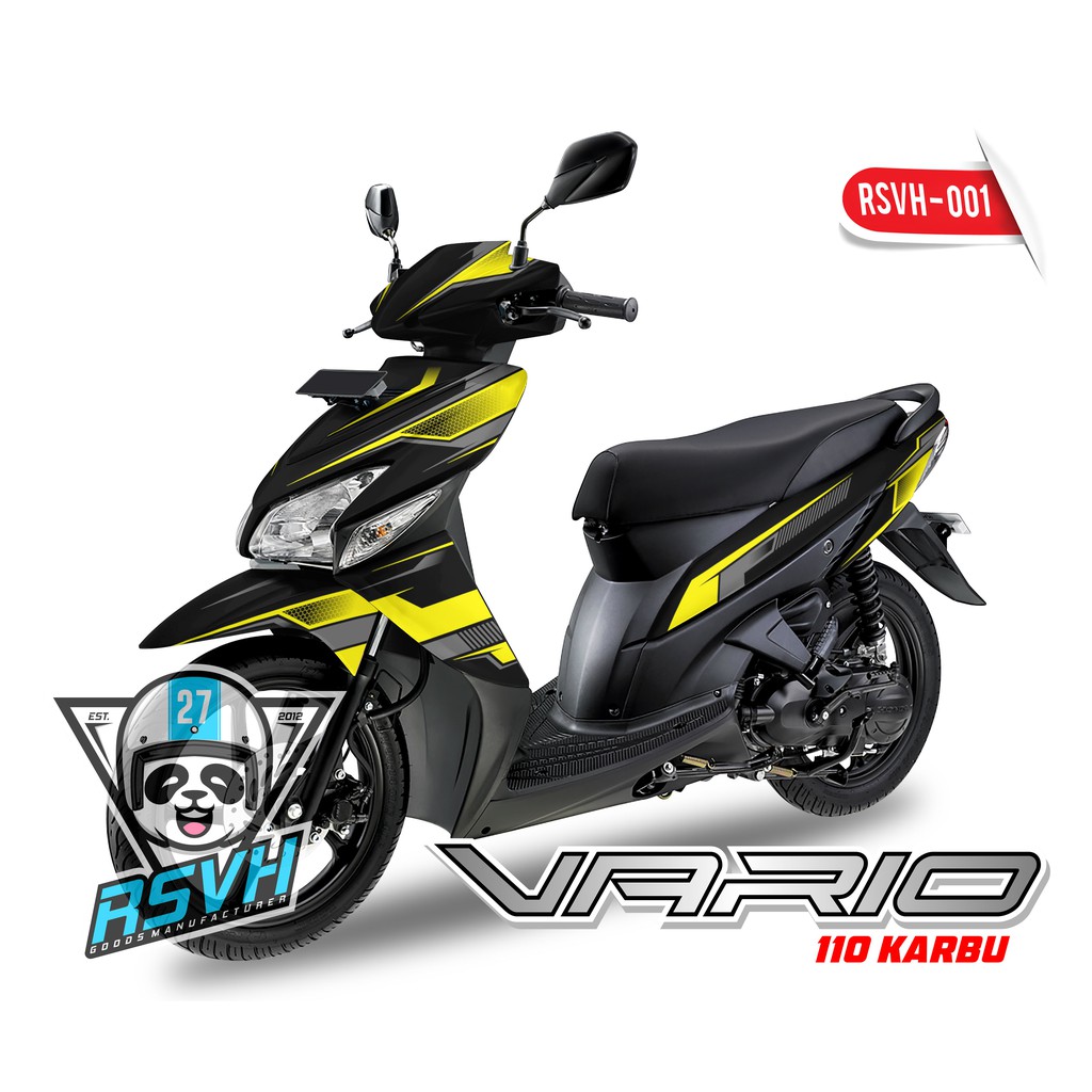 Jual Decal Motor Vario 110 Karbu Yellow X Dark Grey RSVH 001 Indonesia Shopee Indonesia