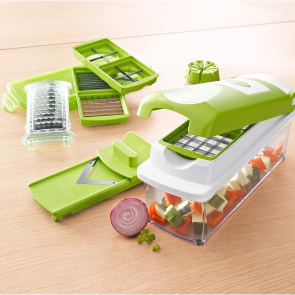 Genius Nicer Dicer Plus - Alat Pemotong Parutan Pengupas Masakan, Alat Pemotong Buah dan Sayuran