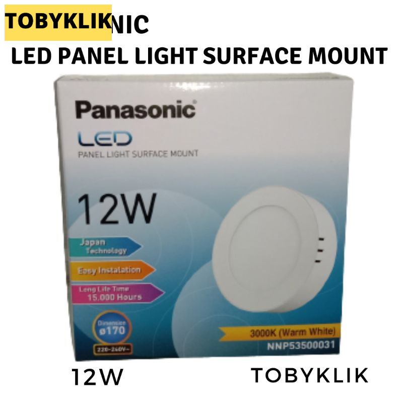 Lampu panel surface mount bulat 12 watt