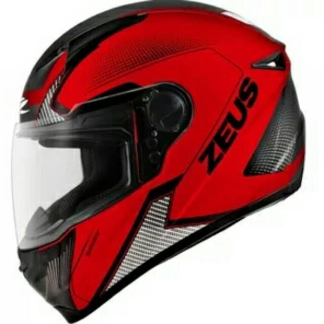 HELM ZEUS FULL FACE MATT DRED AL6 BLACK - FREE SMOKE VISOR ZEUS ORIGINAL ( ONGKIR 2KG )