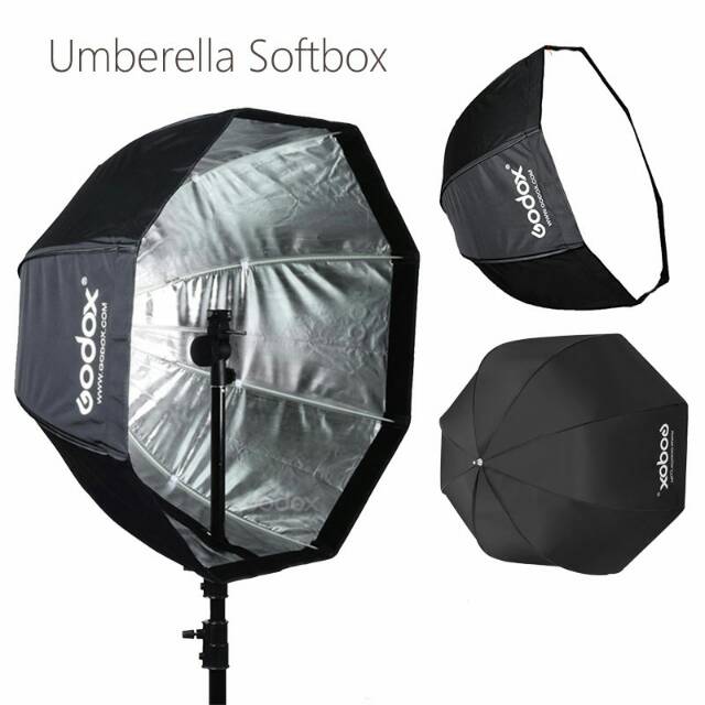 Godox Payung Octagonal Softbox Reflektor Flash 95 CM - Black