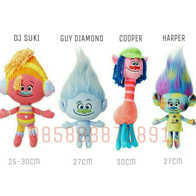 

Boneka Trolls Dj Suki Guy Diamond Cooper Harper Troll
