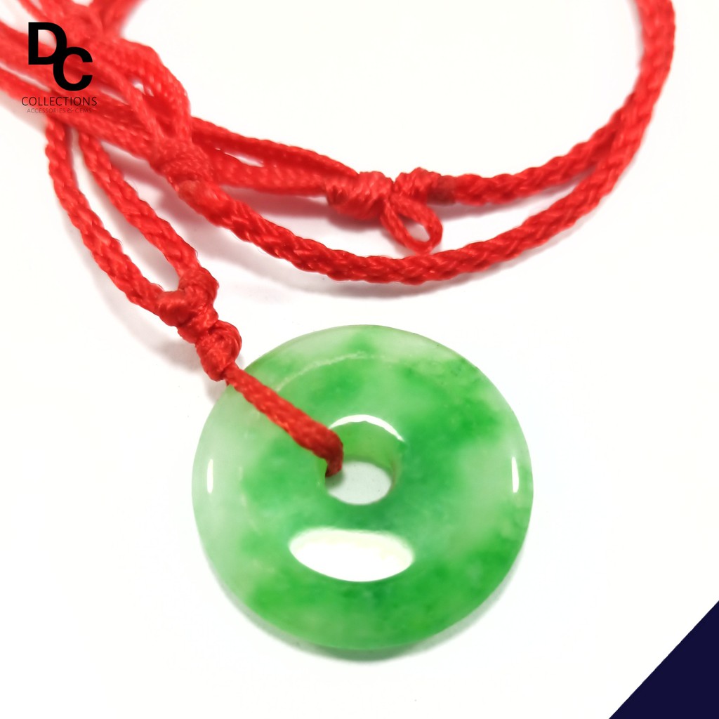 Liontin AKIK ORIGINAL NATURAL GIOK JADE DONUTS NECKLACE