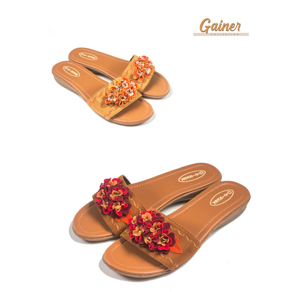 ( COD ) SANDAL TERBARU 2021 Gainer HK 08 MOCCA / TAN SENDAL WEDGES WANITA