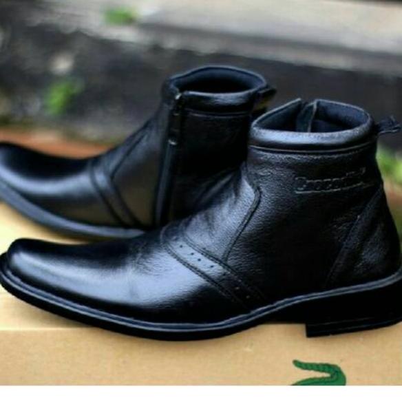 Sepatu Pantofel Pria Zippera Crocodile Kulit • VNM.20Au22ᴺ