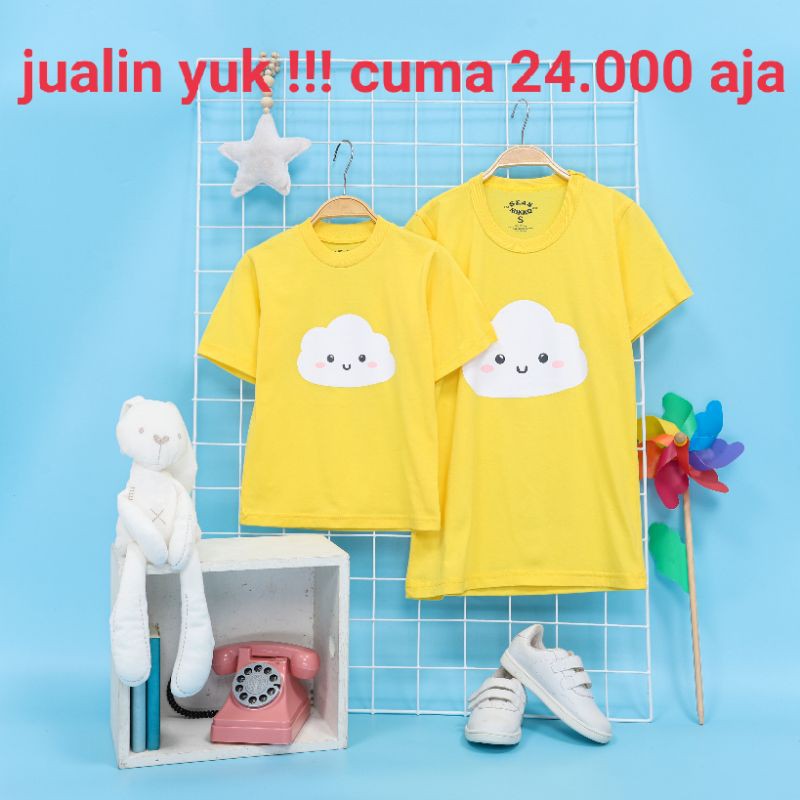 kaos couple ibu dan anak atau adik kakak minnie mouse awan bisa beli terpisah