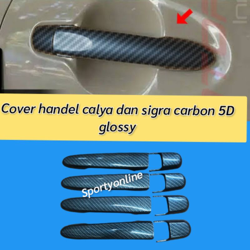 Cover handel Calya dan sigra Carbon 4pintu