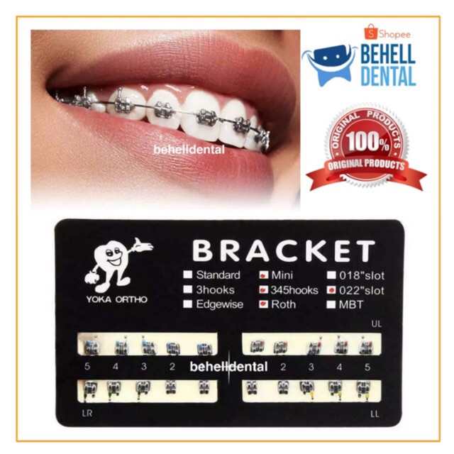 BRACKET BEHEL FANCY AMPLOP HITAM ROTH 345 HOOK // BEHEL PERAWATAN METAL BEST QUALITY //  Orthodontic Mini // Kawat Gigi Permanen Perawatan MBT - BEHELLDENTAL Braces ortho orthodontics Metalic