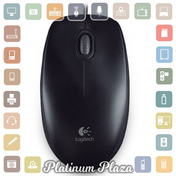 Logitech Wired Mouse - B100 - Black`60BJCT-