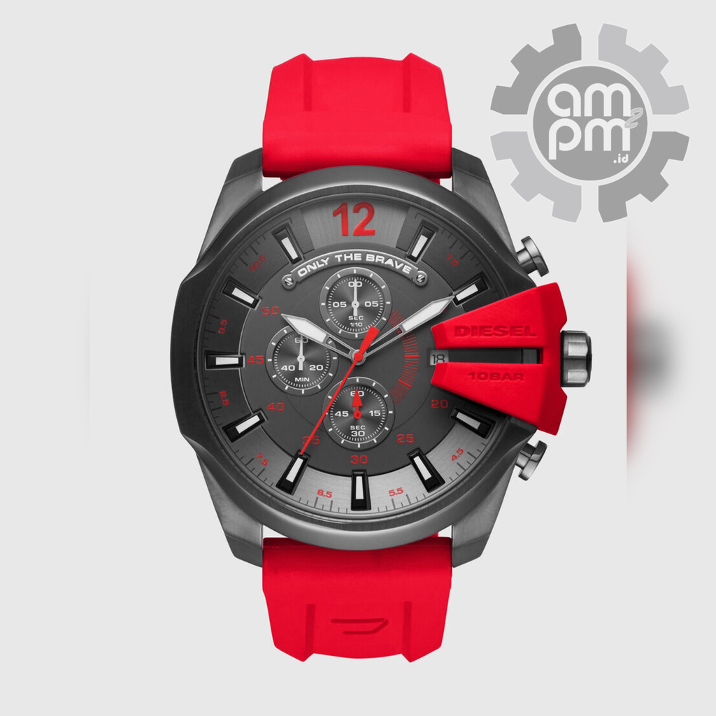 JAM TANGAN DIESEL MEGA CHIEF CHRONOGRAPH RED SILICONE DZ4427