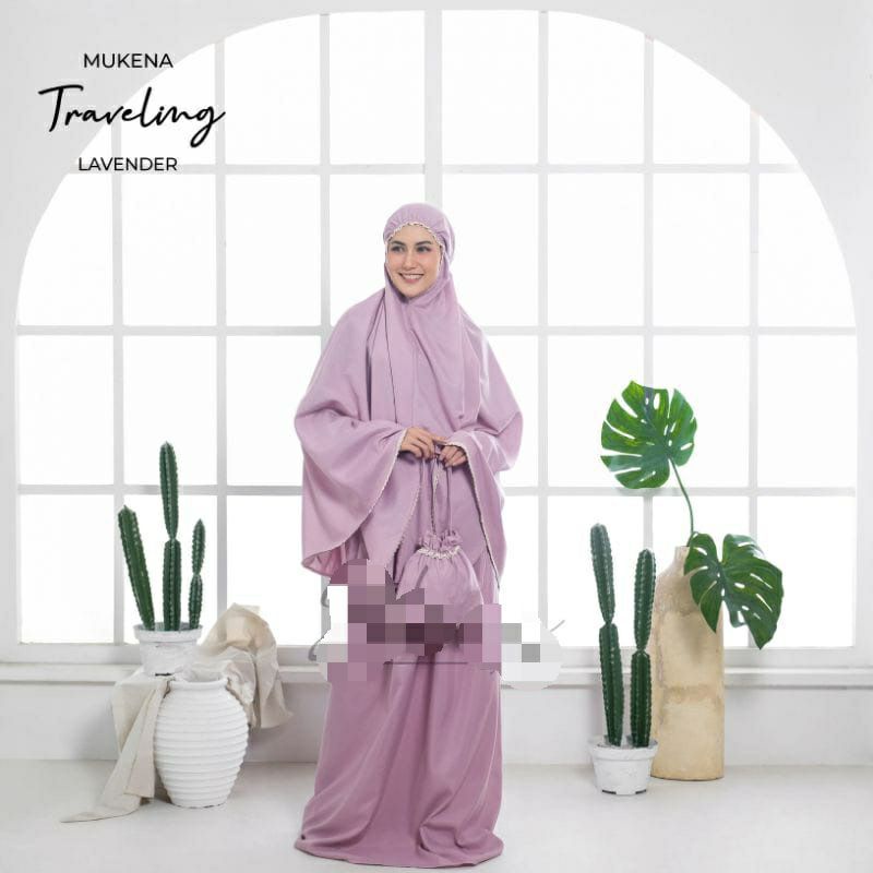 Mukena Dewasa Murah Travel Katun Renda Traveling Khadijah Tas Serut