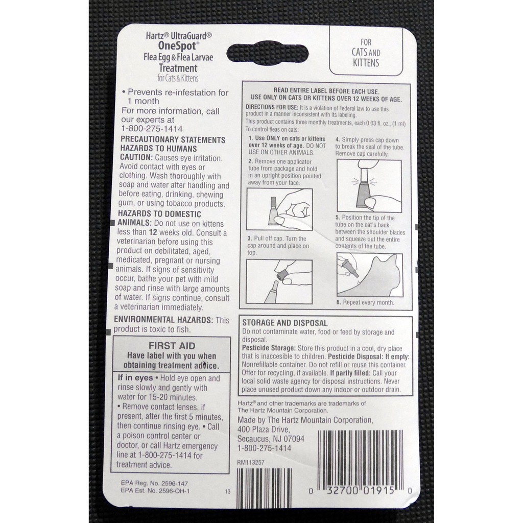 hartz ultraguard one spot for cats