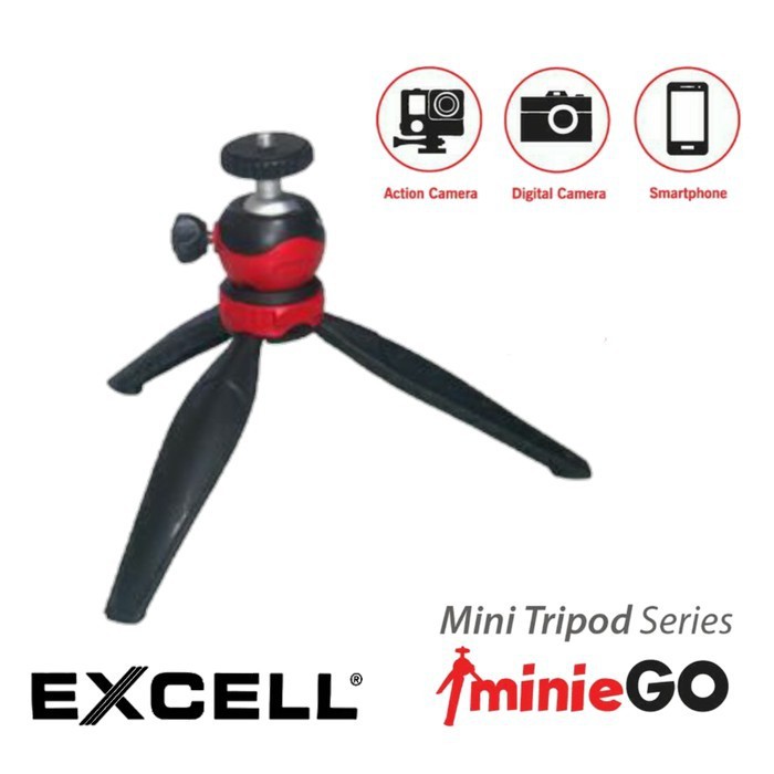 EXCELL Minie Go Mini Tripod Ballhead 360 Miniego Pod Vlog Camera