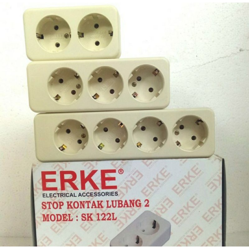 Erke Stop Kontak 3 Lubang Arde SK-123L