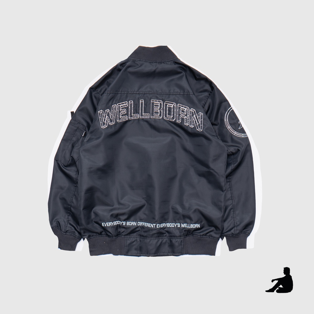 Wellborn Bevel Bomber Jacket Navy