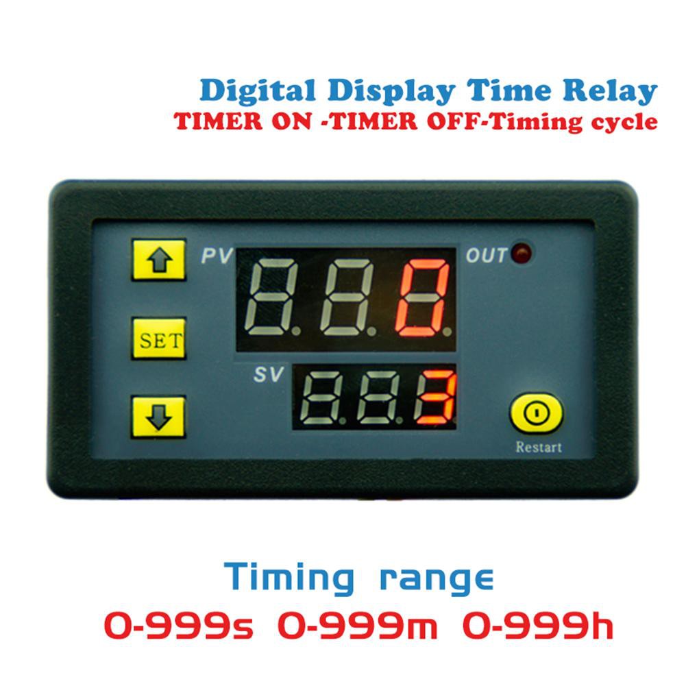 12V 20A Timing Delay Timer Relay Module Digital LED Dual Display Cycle 0-999 Hours Adjustable Power