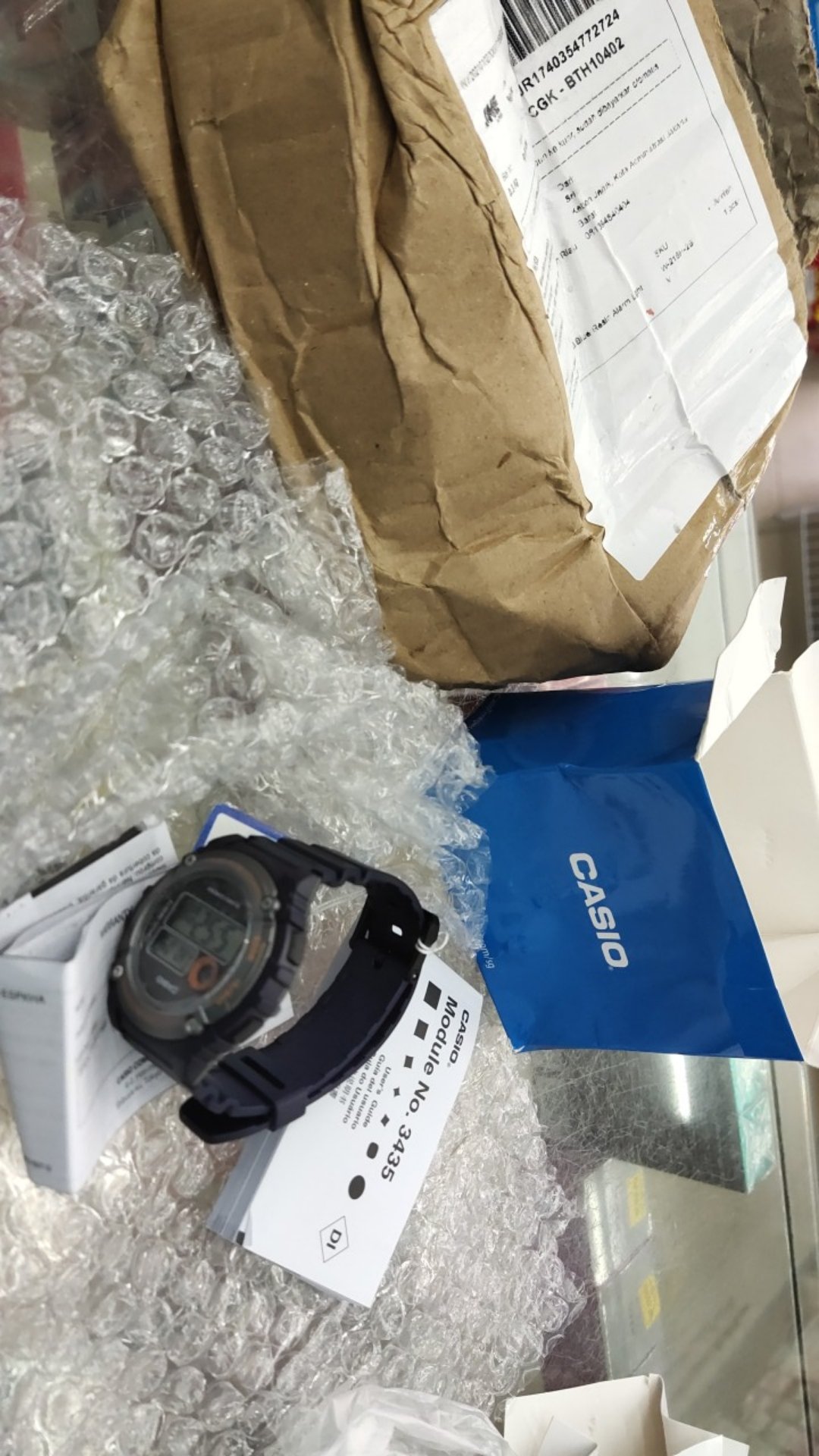 Jam Tangan Casio Digital Blue Resin Alarm Light Sport W-216h-2b