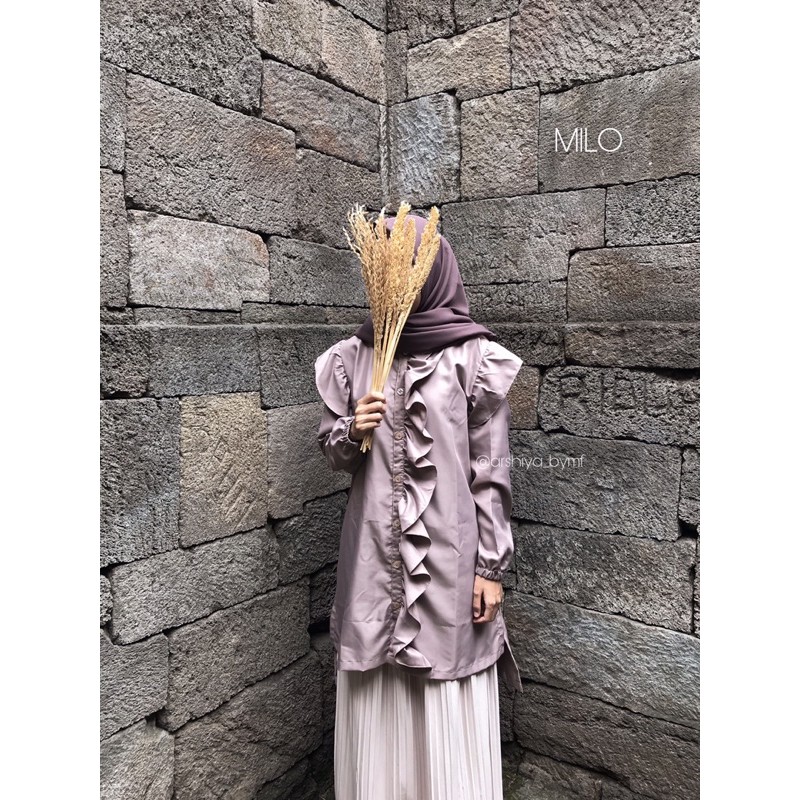 AARA TUNIK / Tunik Wanita / Tunik Lengan Panjang / Tunik Full Kancing / Tunik Ruffles