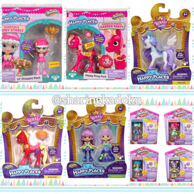 Shopkins Boneka Happy Places Happy Pony Jesicca Cake Princess Mainan Anak Easy Pop Skirt / Boneka Ma