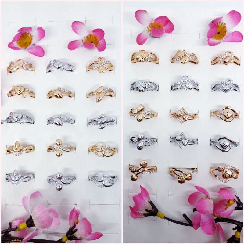 cincin lusinan isi 12pcs random warna &amp; ukuran ya