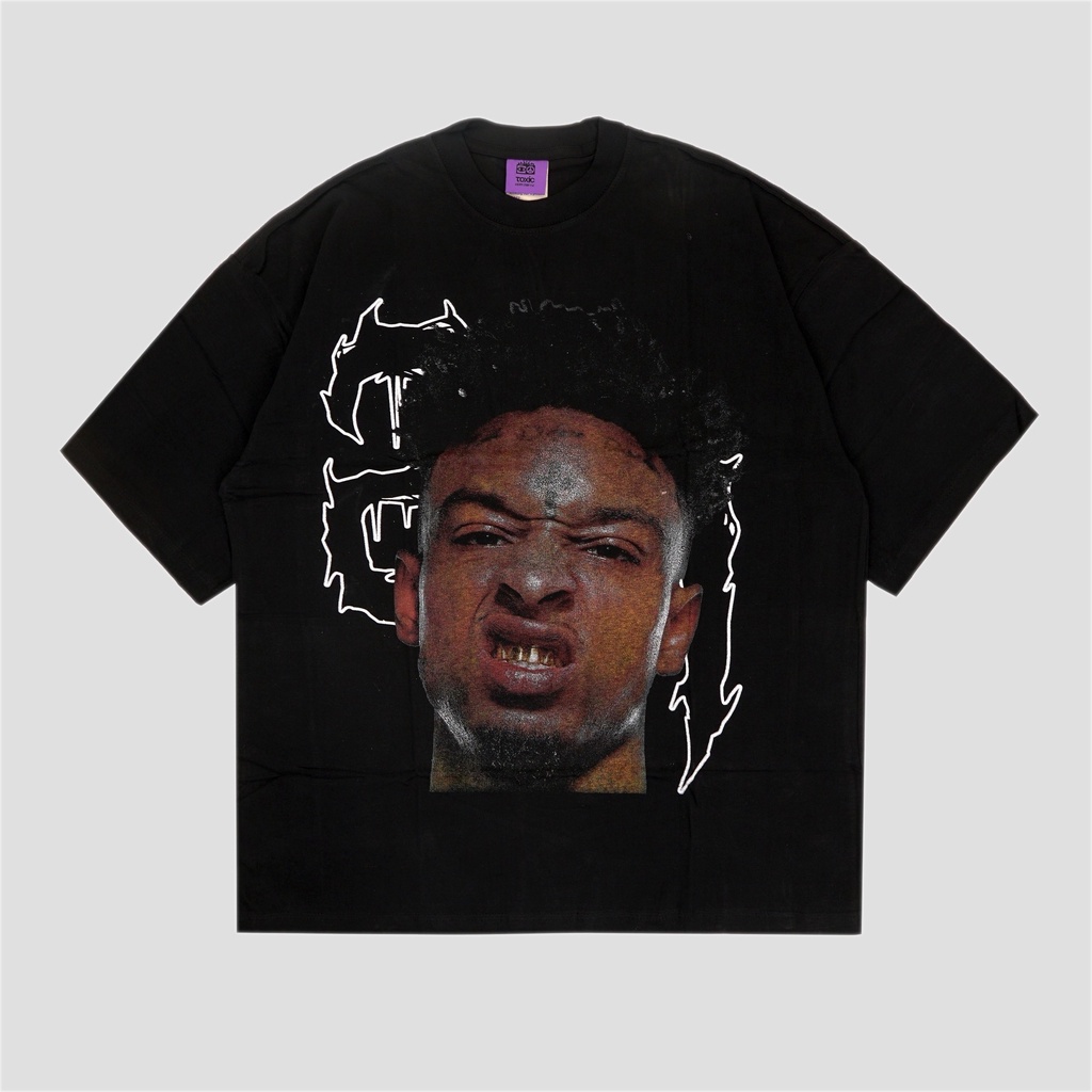 Ready Stock - Tshirt Oversize Non Wash 21 Savage Vintage Tees