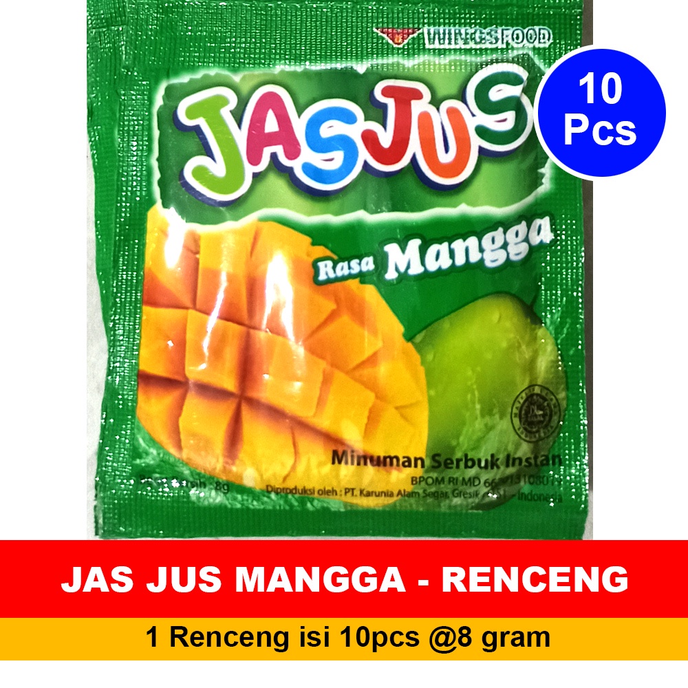 Jual Minuman Serbuk Jas Jus Rasa Mangga 1 Renceng 10 Sachet Jasjus