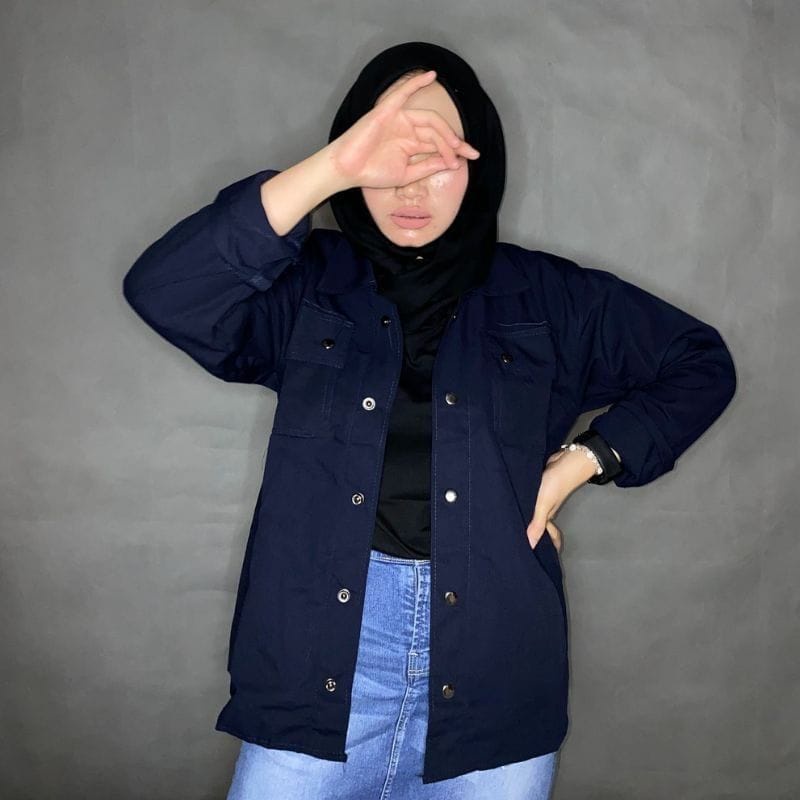 Jaket Semi Parka Wanita S M L XL XXL XXXL 4XL 5XL (Jumbo) Trucker Jaket Cewek Jumbo